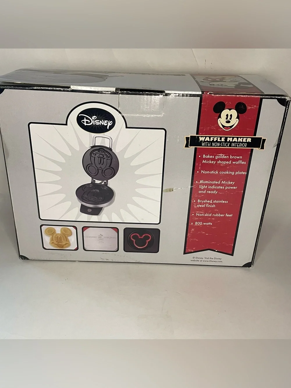 Disney DCM-1 Mickey Mouse Novelty Waffle Maker Brushed Stainless Steel Non-Stick
